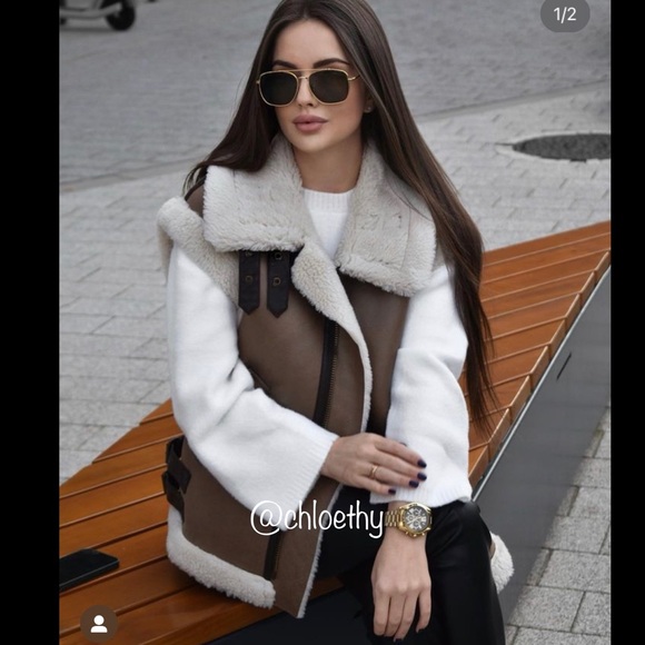 Zara COMBINATION FLEECE VEST - Picture 9 of 16